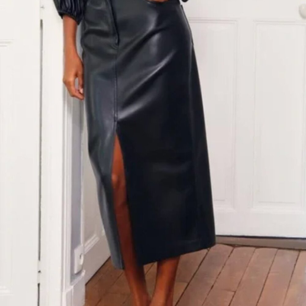 Wilfred BICA Faux Leather Soft Smooth Long Skirt
